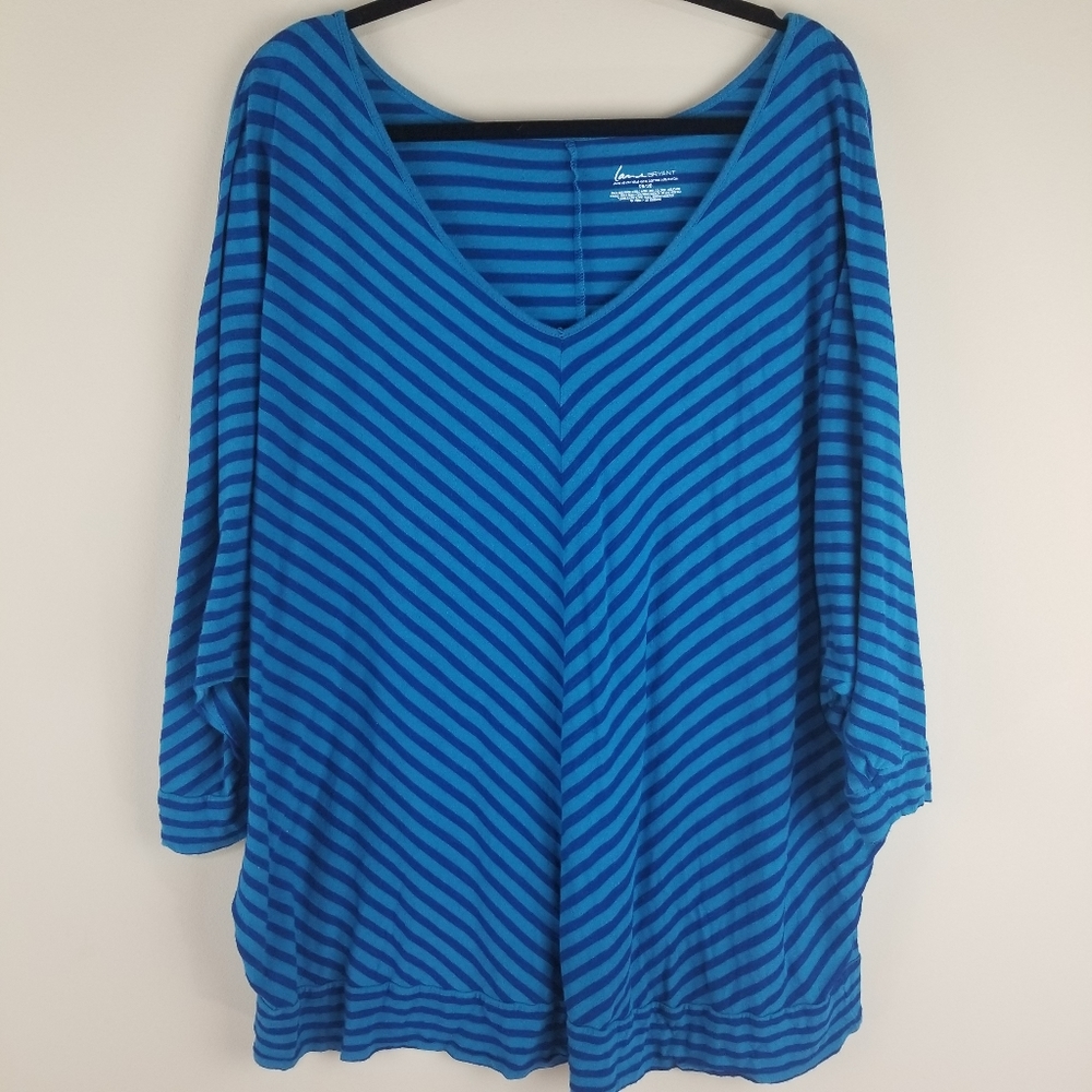 Lane Bryant Dolmen Blue Stripe Stretch Knit 26/28